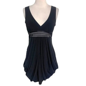 Vintage Y2K Taboo M ‎ black dress ruched sides V-neck empire waist padded cups